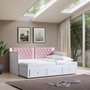 Hanah Home Alacati Cama nido Blanco y rosa